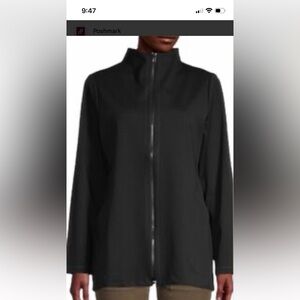 Eileen Fisher Black Zip-Front Long Sleeve Jacket Pockets 3XL